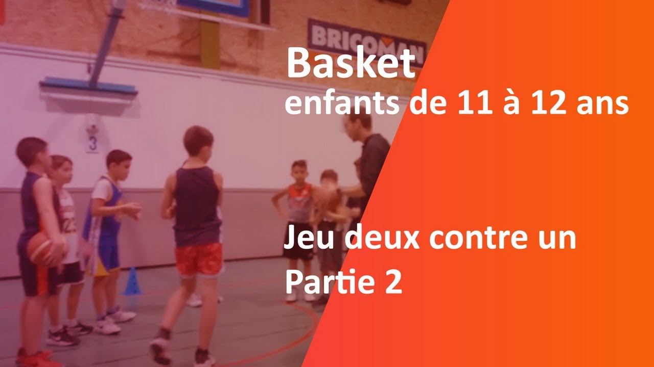 Basket,  jeu deux contre un, Partie 2, enfants de 11 à 12 ans,