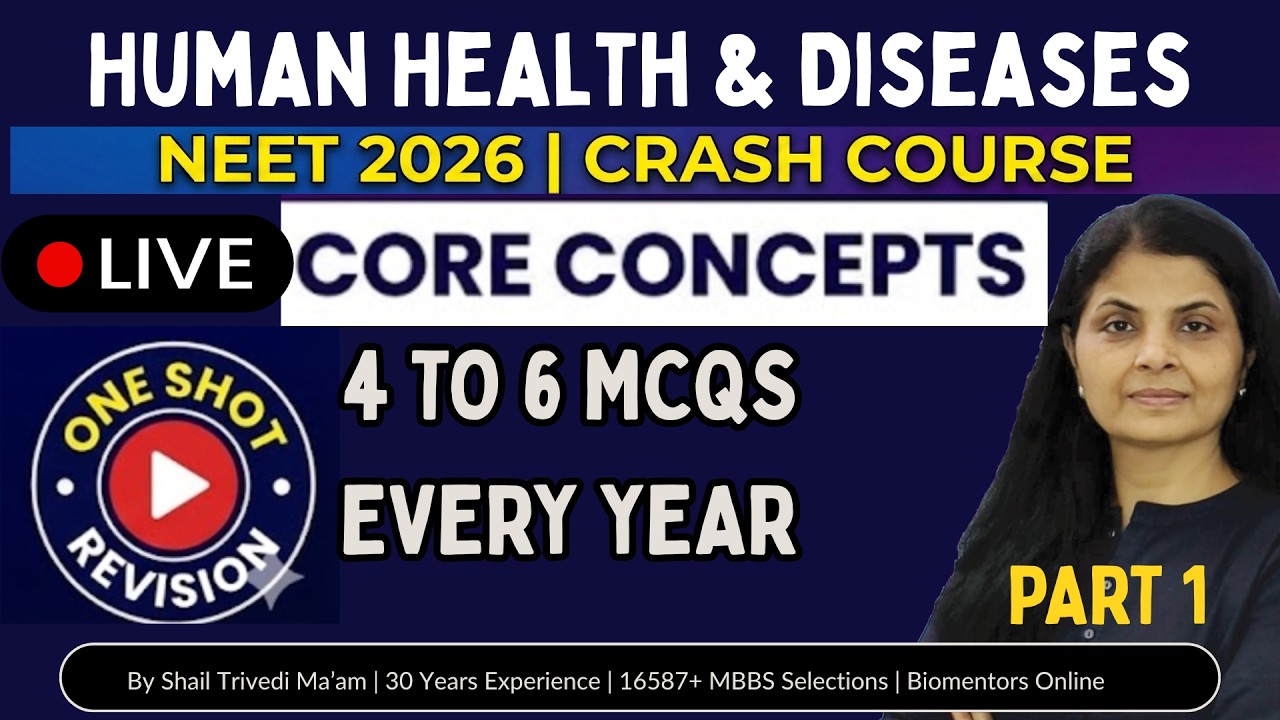 Human Health & Diseases Part 1 | NEET 2026 | Crash Course | One Shot Revision | Shail Ma’am