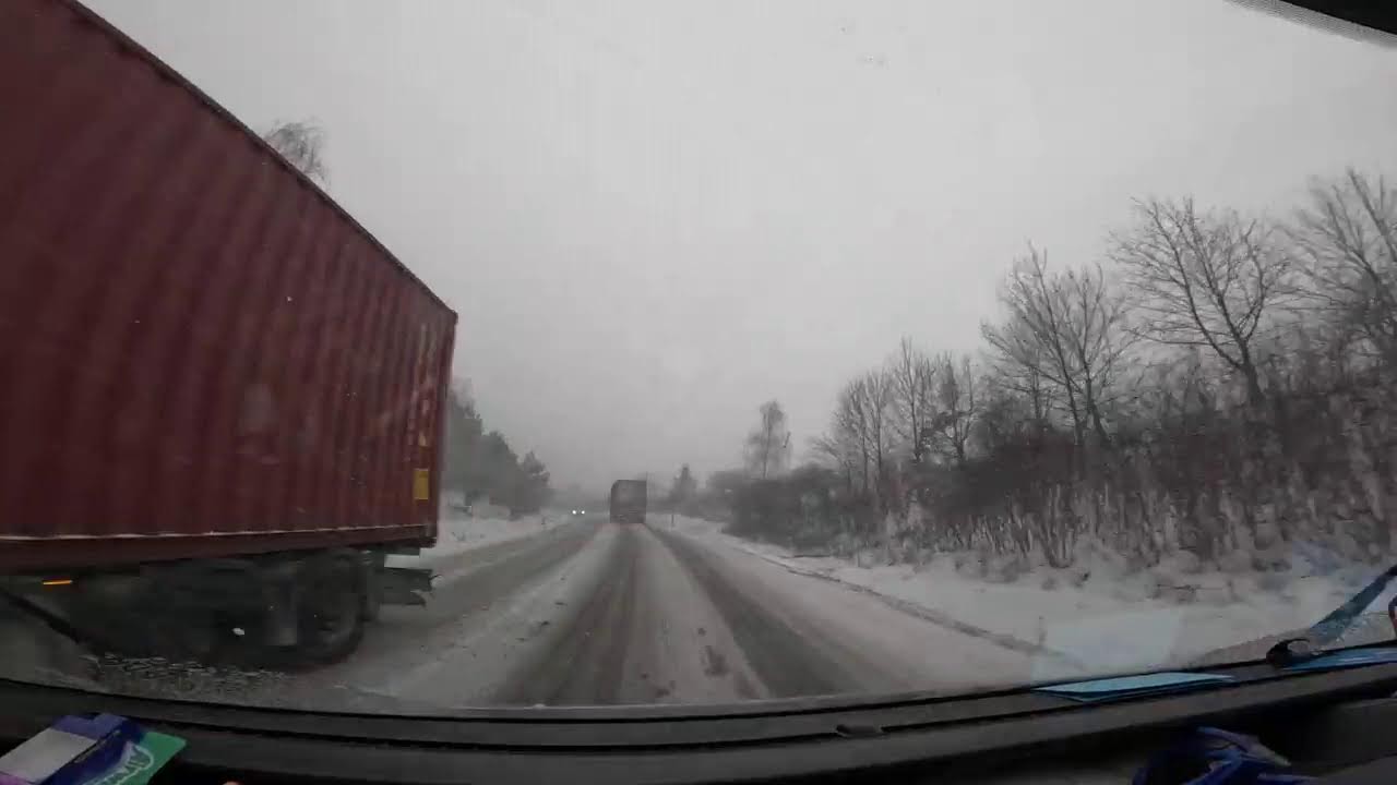 Praga a Pilsen, tormenta de nieve.