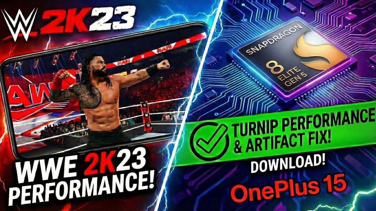 WWE 2K23 on Android | Snapdragon 8 Elite Gen 5 | OnePlus 15 & GameHub Performance Test