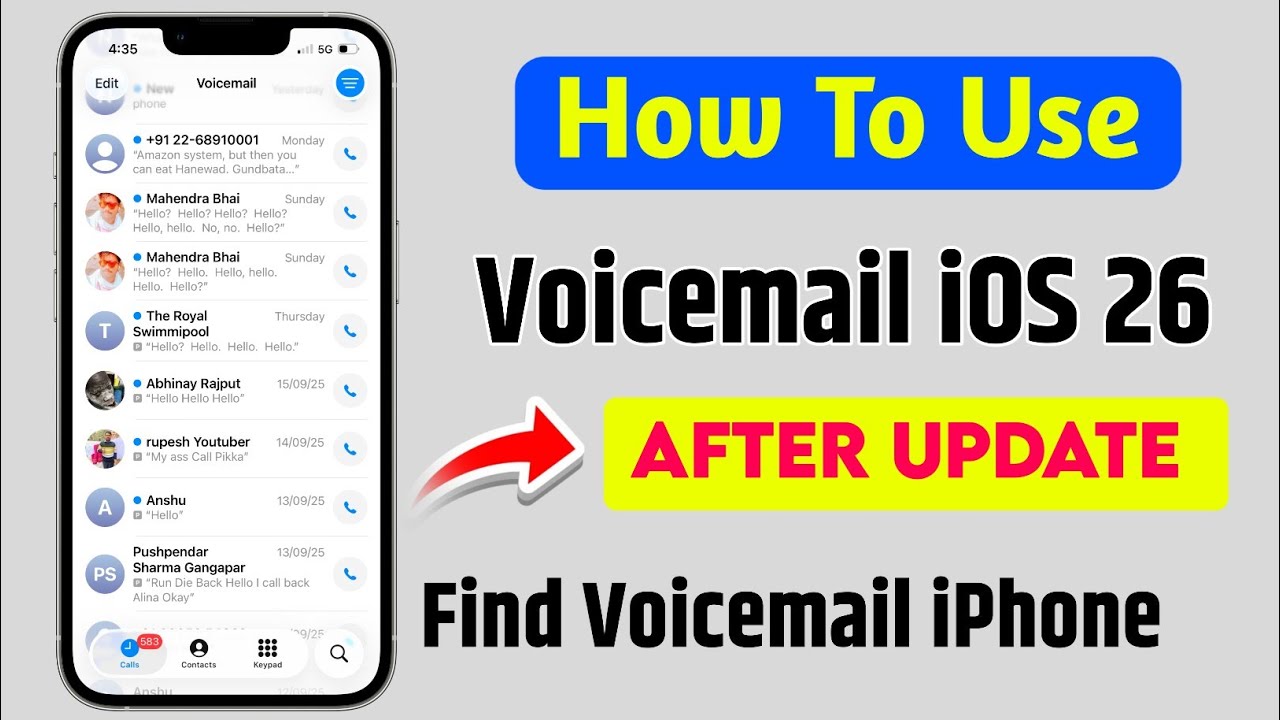 how to check voicemail iphone iOS 26 after update| find voicemail after iOS 26 update | voicemail 