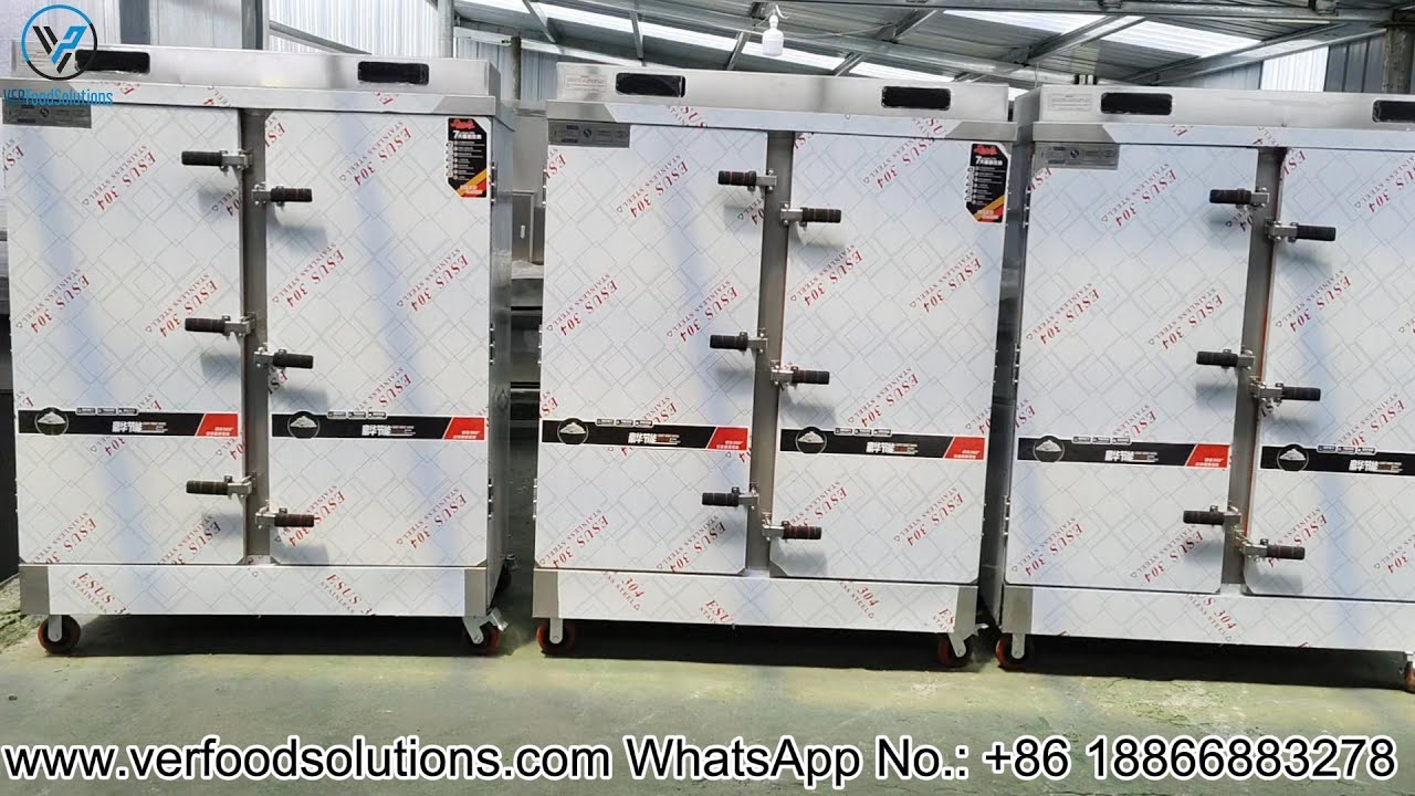 60-Tray Electric Rice Steamer Machine | Double Door Commercial Food Steamer Demo