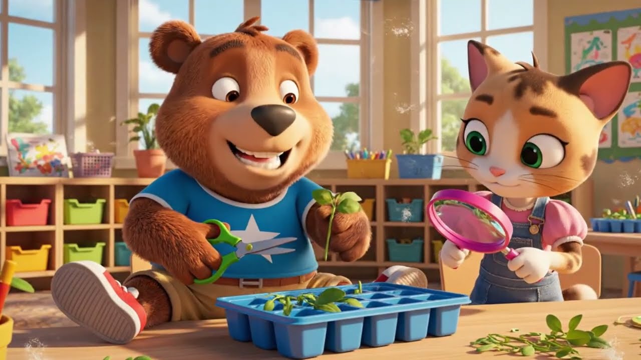 Part 24 – Teacher Bunny and Kids Explore Growing Microgreens in the Classroom