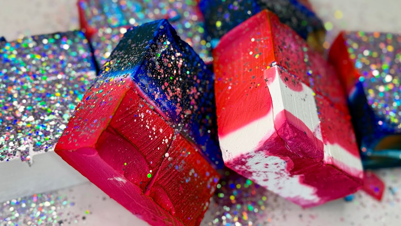 DYED GYM CHALK BLOCKS CRUSH ASMR