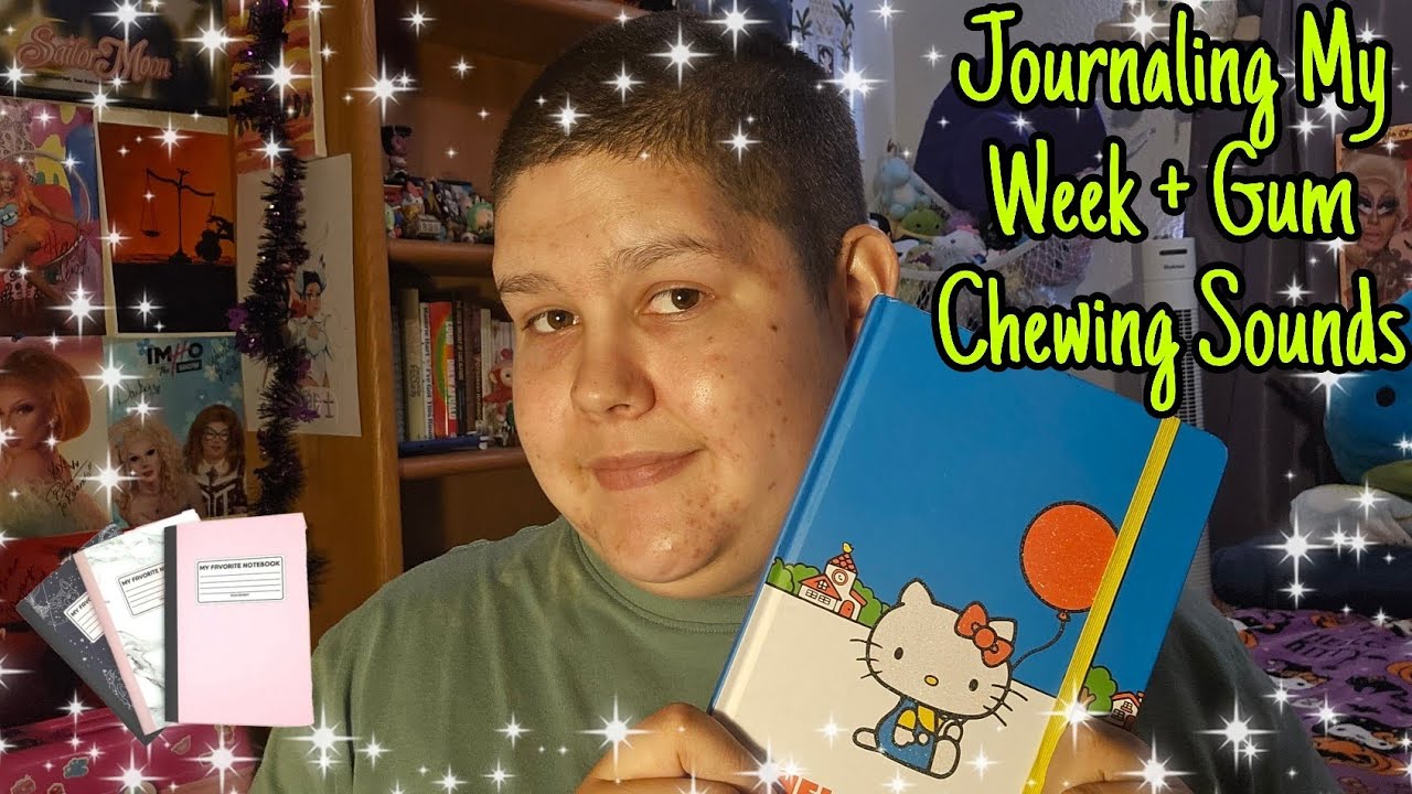 ASMR Journaling My Week + Gum Chewing Sounds