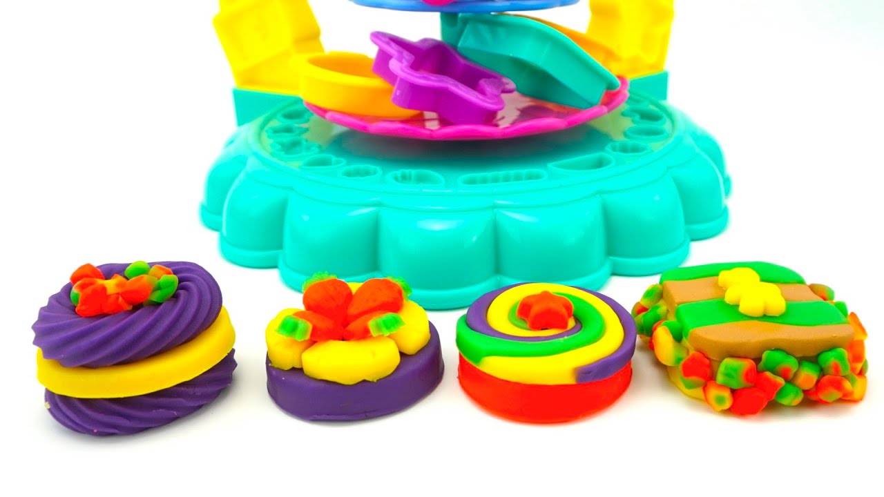 Пластилин плей-до для детей, лепим десерты