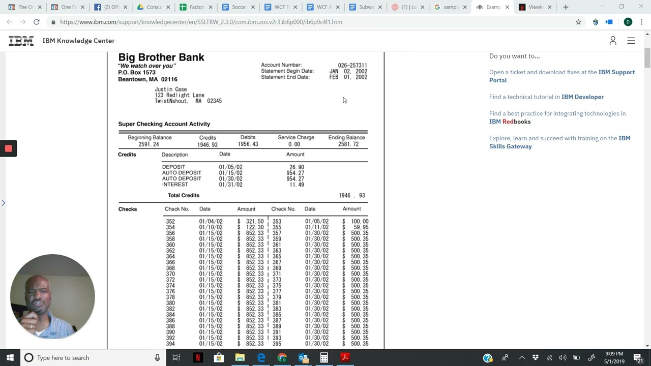 Differences between Bank Statement and Bank Transactional History