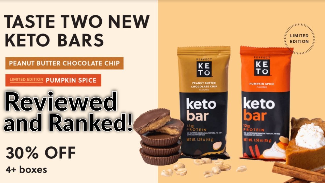 Perfect Keto New Keto Bar Flavors Reviewed - Peanut Butter Chocolate Chip and Pumpkin Spice