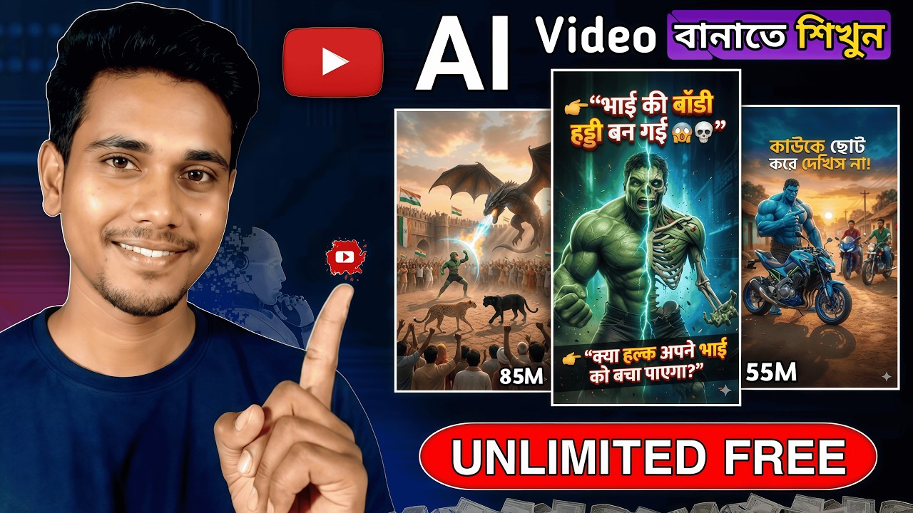 AI দিয়ে ভিডিও কিভাবে বানাবো? 📱 Mobile দিয়ে FREE AI Video Making Full Tutorial Bangla