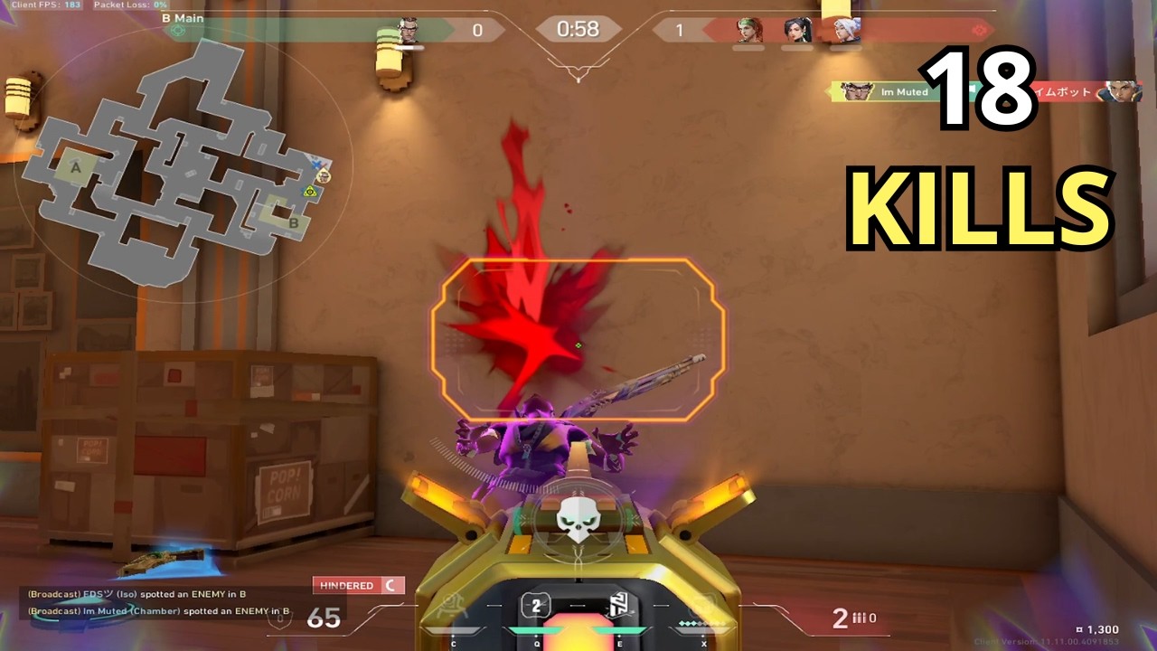 Valorant - 18 Kills As Chamber Sunset Full Gameplay (No Commentary)