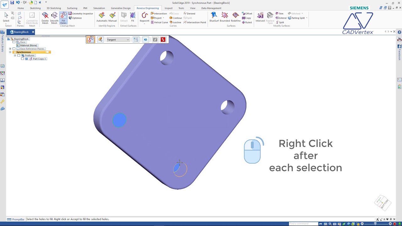 Solid Edge Reverse Engineering Step 8 Mesh Operations