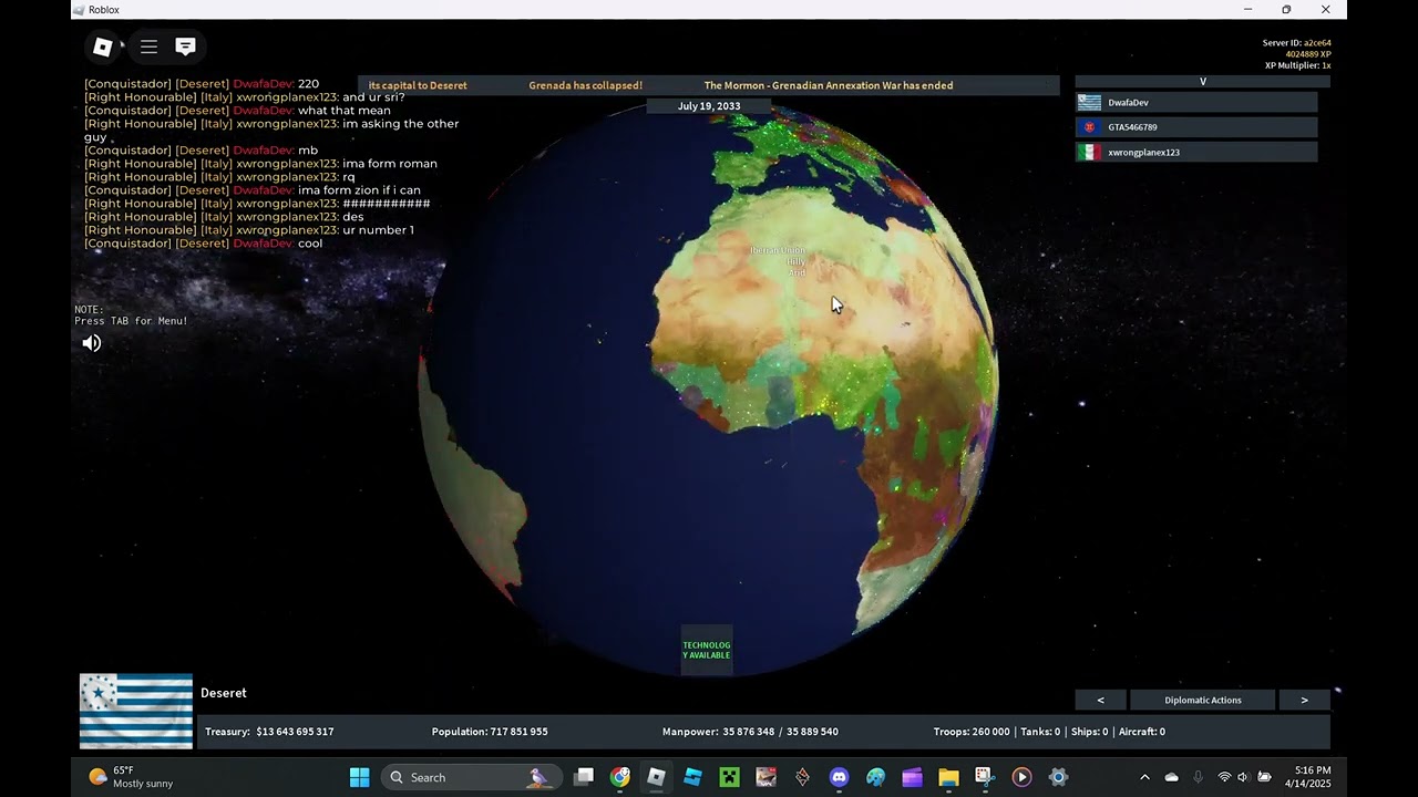 Forming Zion of America (Rise of Nations) #fypシ #roblox #riseofnations #hoi4