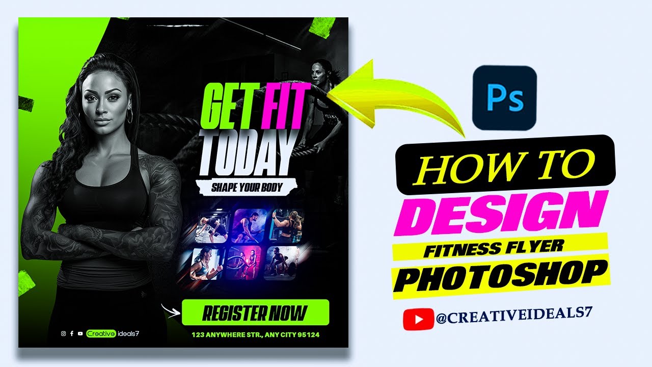 HOW TO DESIGN SIMPLE FITNESS FLYER TUTORIAL ( IN PHOTOSHOP )
