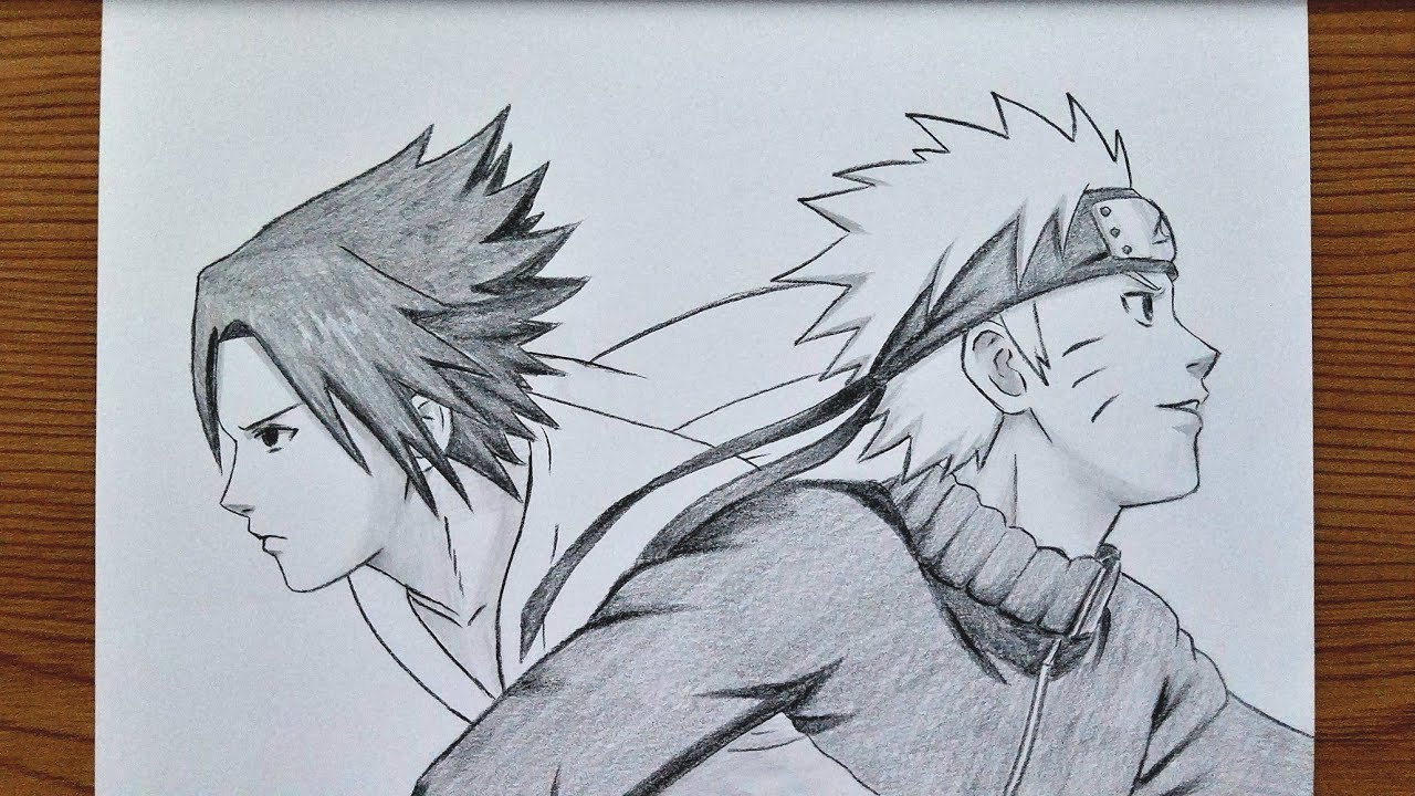 How To Draw Naruto Uzumaki And Sasuke Uchiha || Pencil Shading Tutorial