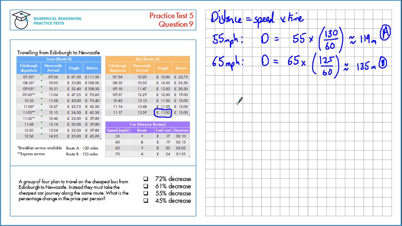 Numerical Reasoning Tutor - Test 5 Question 9