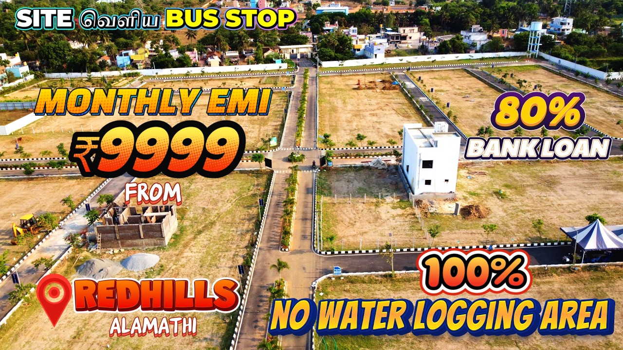 வெறும் ₹9999 EMIல RedHills Low price Plot Sale | Best Gate Community project | DTCP Approved
