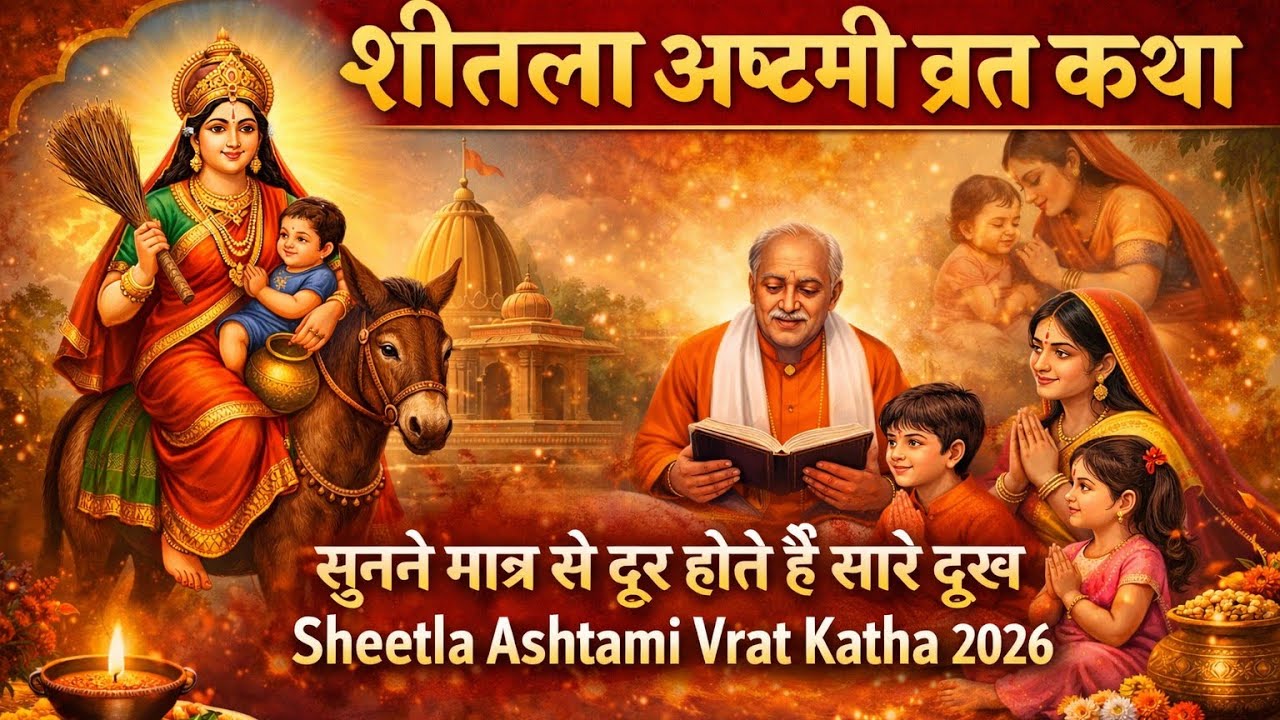 शीतला अष्टमी व्रत कथा | सुनने मात्र से दूर होते हैं सारे दुख | Sheetla Ashtami Vrat Katha 2026 🙏
