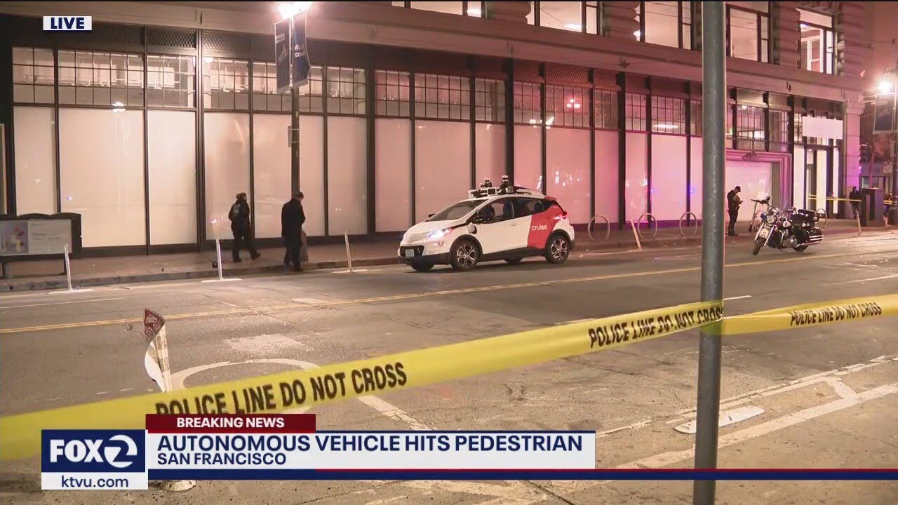 Pedestrian struck and injured by Cruise autonomous vehicle