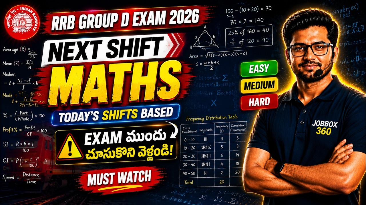 RRB Group D Maths 2026 | Next Shift Most Expected Questions
