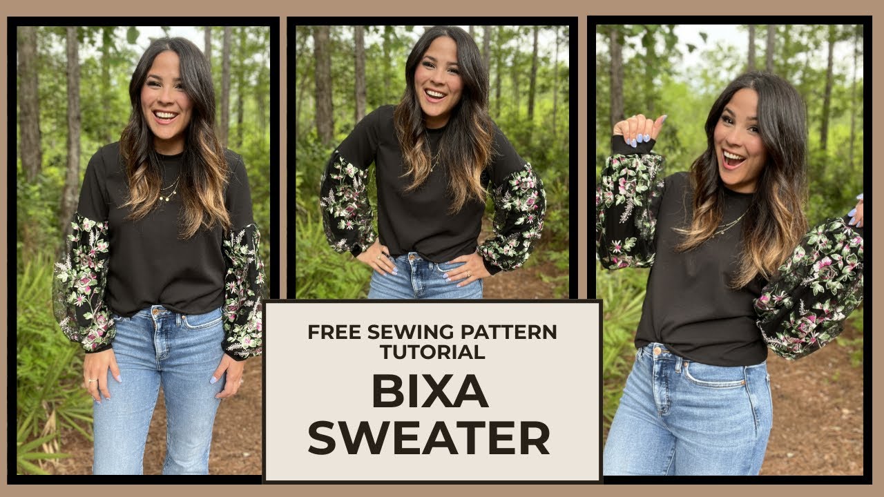Sewing a Cute And FREE Pattern- The Bixa Sweatshirt by Mood ❤️