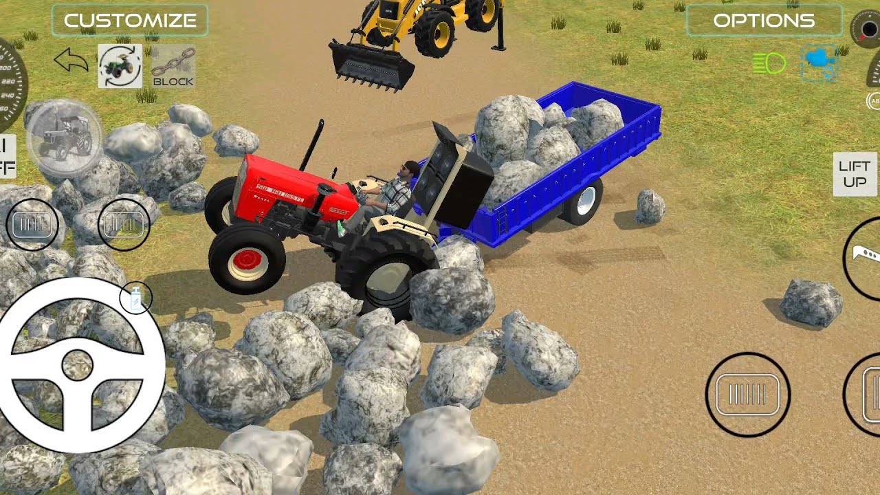 JCB ने भरी ट्राली के अंदर पत्थर #gaming #video 