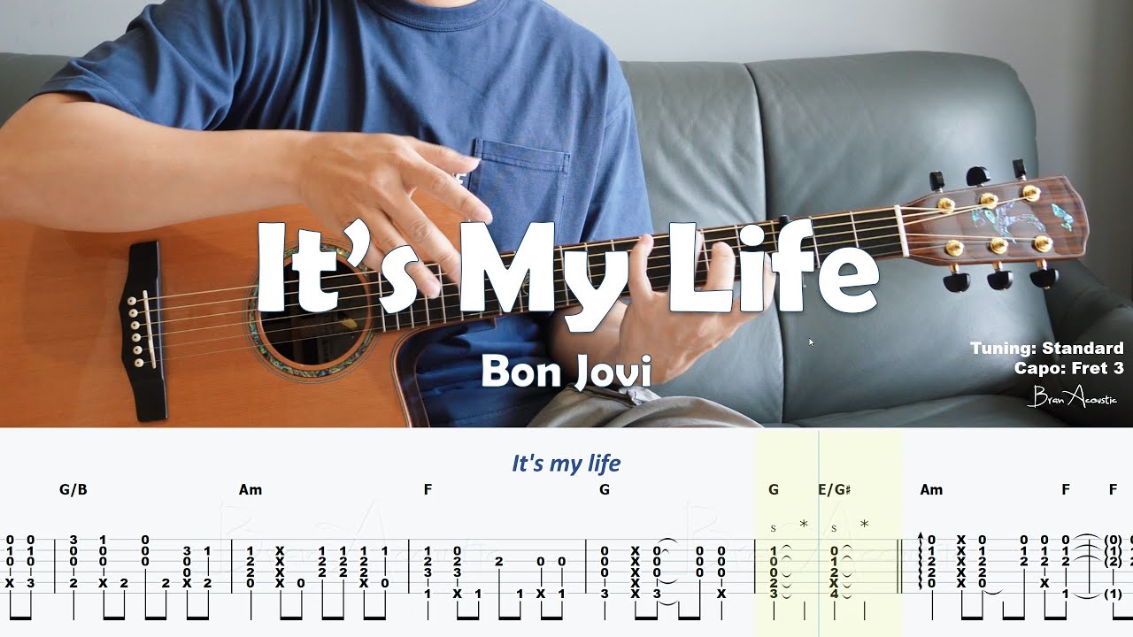 It's My Life - Bon Jovi / Fingerstyle Guitar / Tabs + Chords + Lyrics
