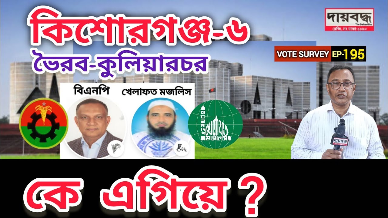 590- কিশোরগঞ্জ-৬ (ভৈরব-কুলিয়ারচর) আসনে কে এগিয়ে? ধানের শীষ  না রিক্সা | Survey-EP-195 | Daibaddha