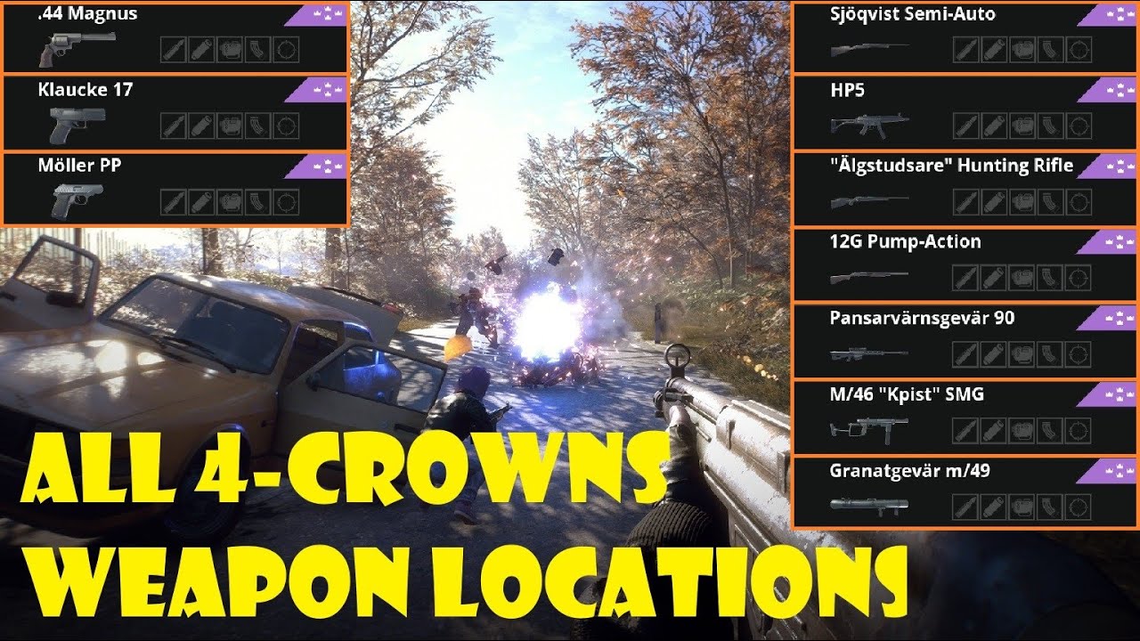 [Generation Zero] All 4 Crowns - Exceptional Weapon Locations That You Can Find in Game!!!
