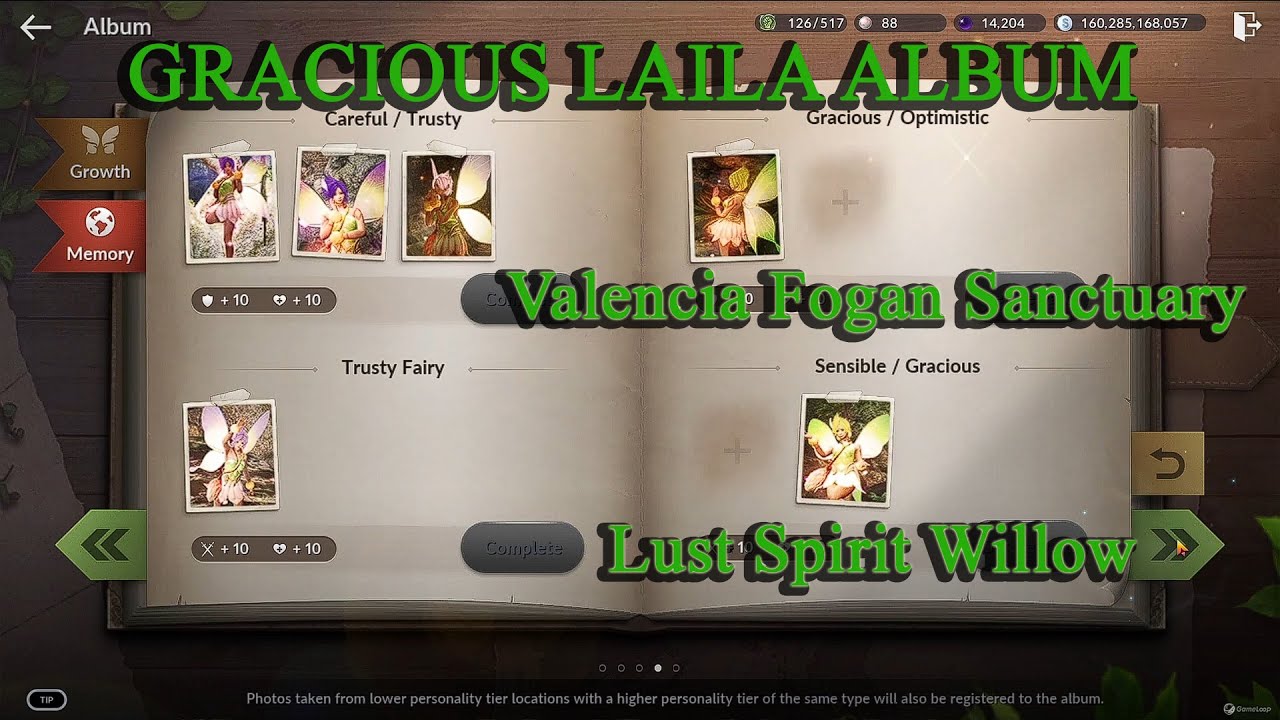 Black Desert Mobile | Gracious Laila Album - Valencia Fogan Sanctuary and Lust Spirit Willow