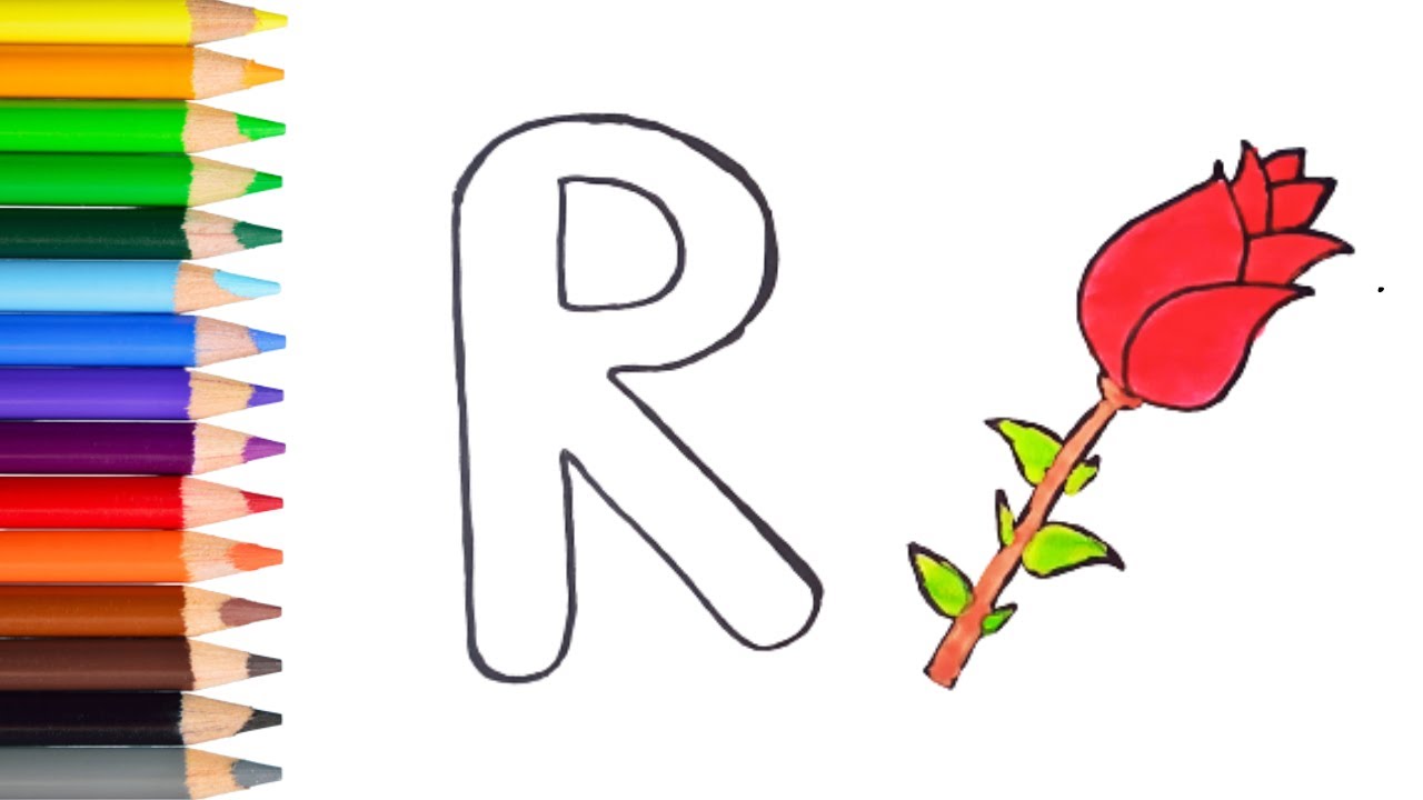 R for Rose | English Capital Alphabet | Drawing Art