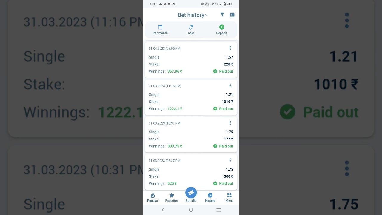 Earn daily through 1xbet app in tamil