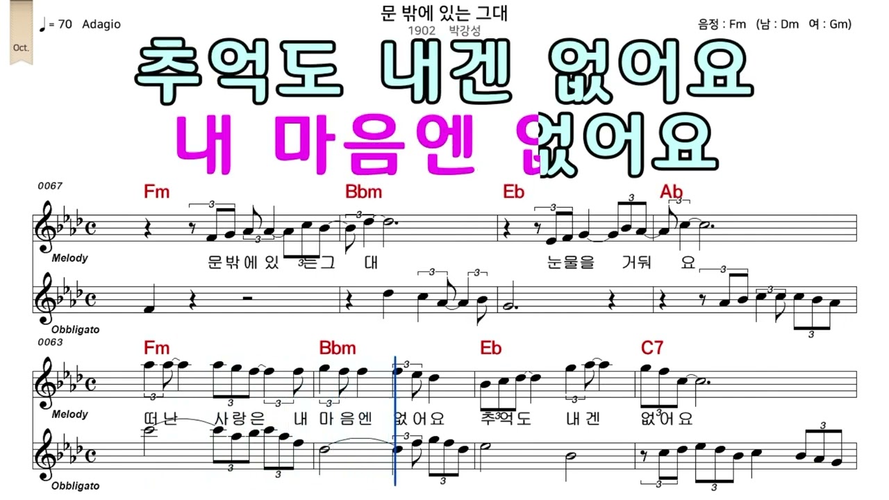 문밖에있는그대 박강성 악보와노래