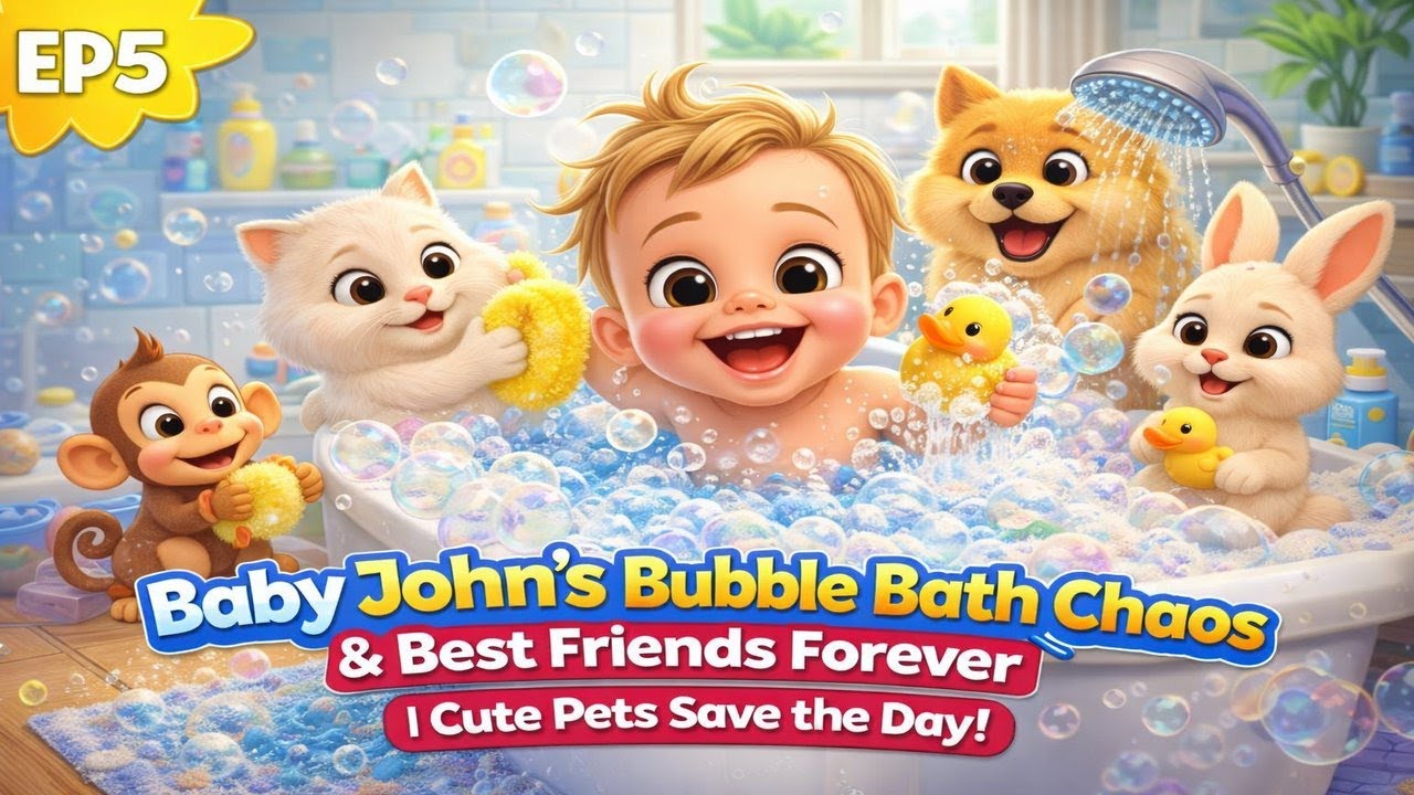 Ep5. Baby John’s Bubble Bath Chaos & Best Friends Forever | Cute Pets Save the Day. #CuteAnimals