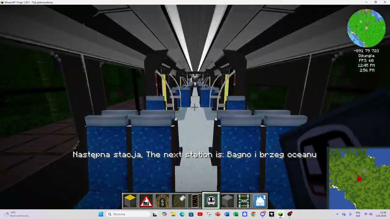 Podróż z minecraft mtr mod do Dżungli i do Lodowego Brzegu
