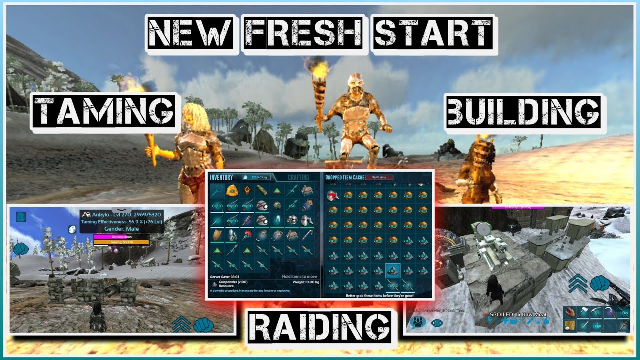 [ Ark Mobile ] PvP New Fresh Start Playing With @FeroxxUK  | RAIDING TAMING BUILDING.