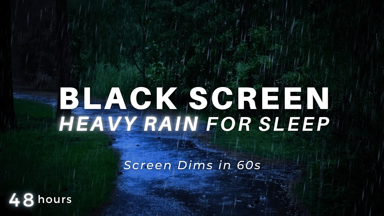 Heavy Rain in a Park - 48 Hour Rain Sounds to Sleep FASTER & Longer
