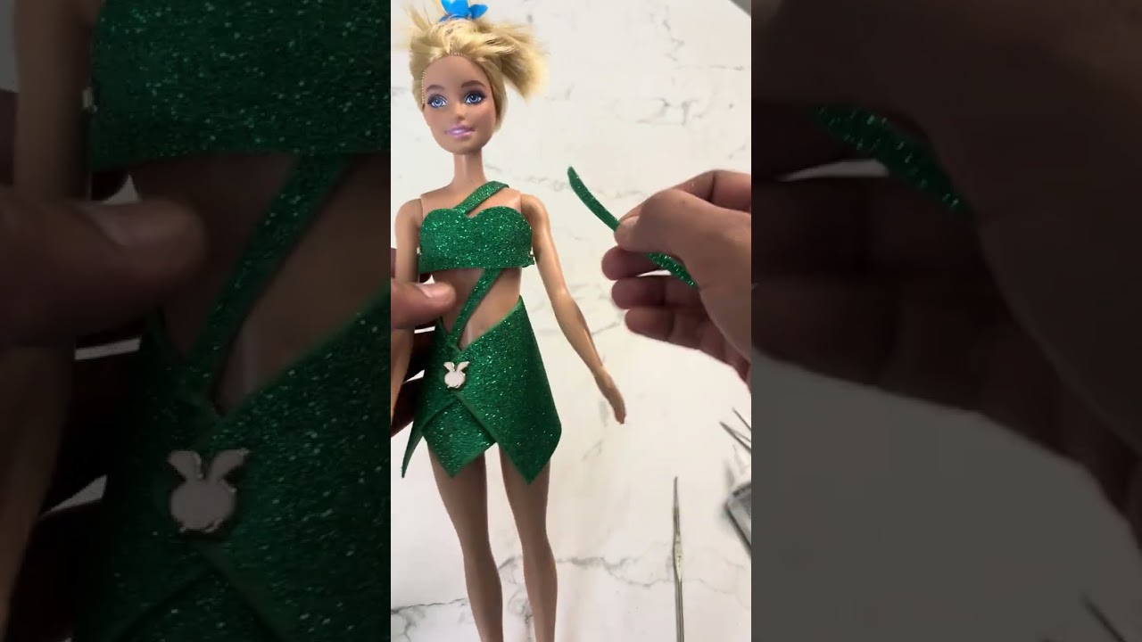 Creating a Luxury Emerald Barbie Outfit | Doll Makeover Magic💚💚