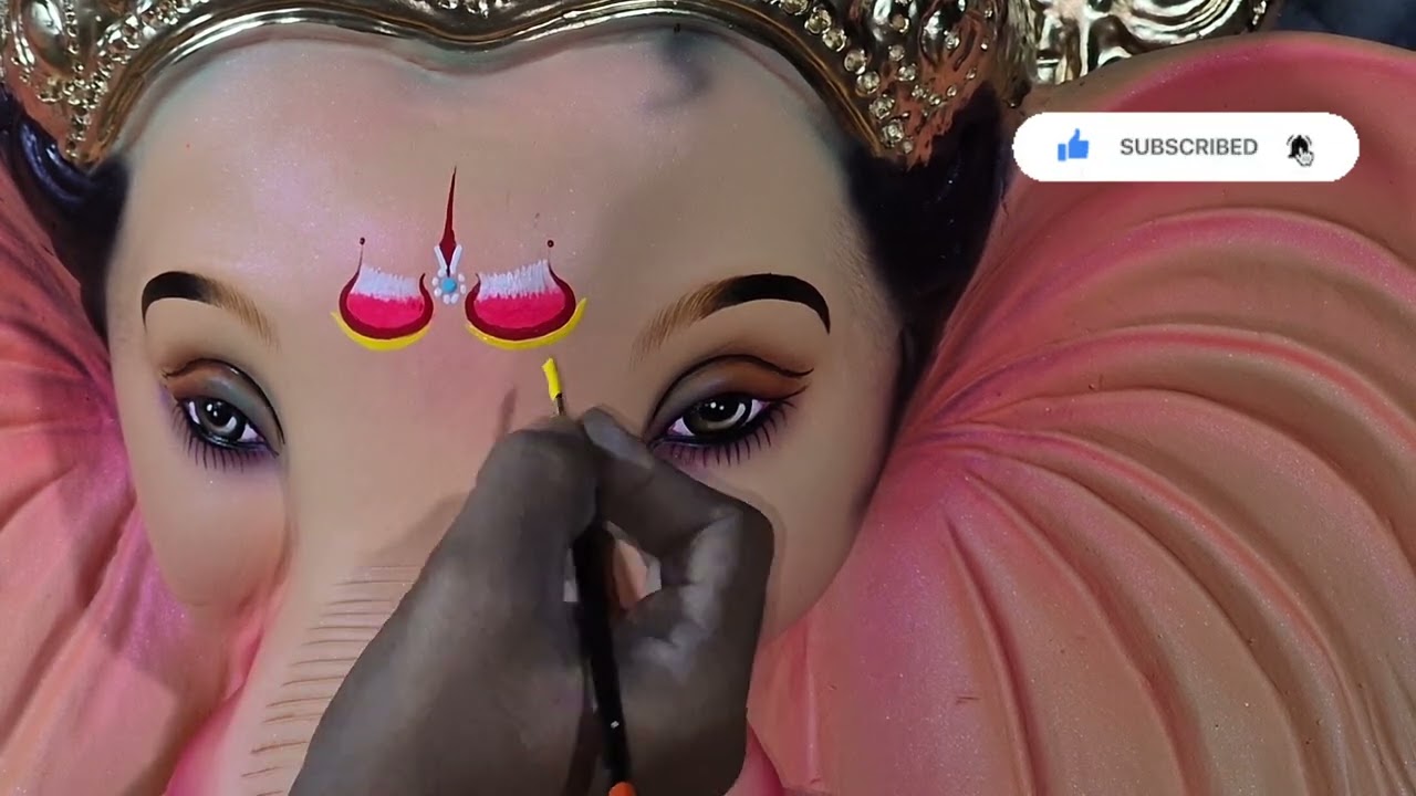 गणपती बाप्पाच्या डोक्यावरील नाम सोप्या पद्धतीने कसा बनवावा🔥How to make easy ganesh idol tilak design