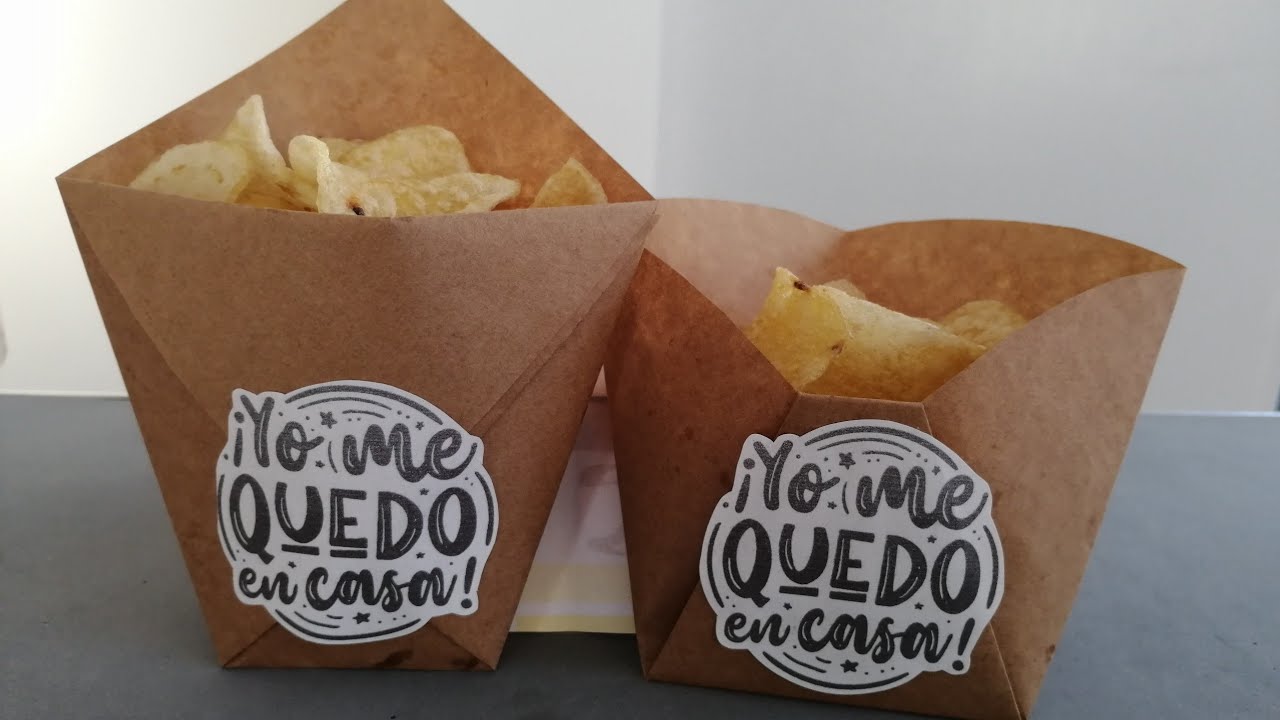 COMO HACER BOLSITAS DE PAPEL PARA PAPA FRITAS /  POTATO CHIPS BAGS