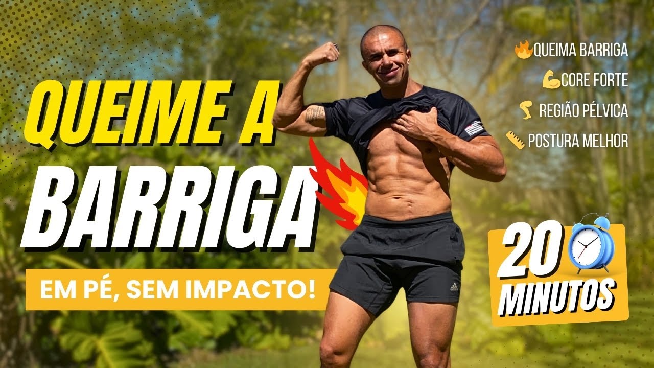 🔥Treino em Pé para Chapar a Barriga Rápido – Sem Impacto e Sem Colchonete. ( Em casa!) 