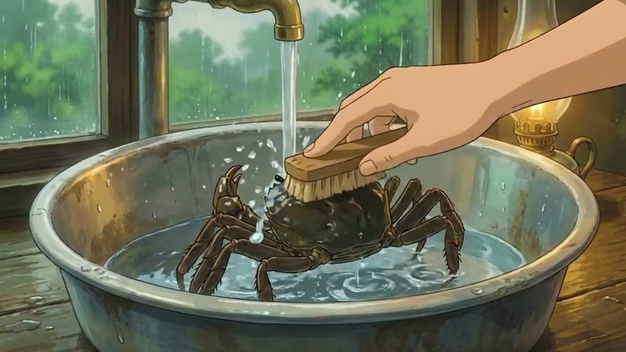 A Cozy Life Inside a Mountain Cave On Snowny Days- Grill Pork & Winter Warmth - Ghibli-Style Video
