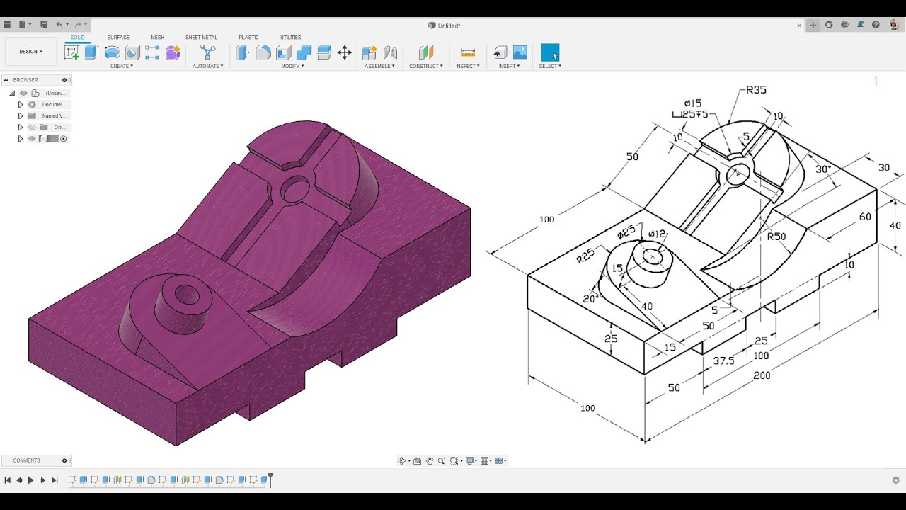 Modelování pro začátečníky ve Fusion 360, cvičení 8