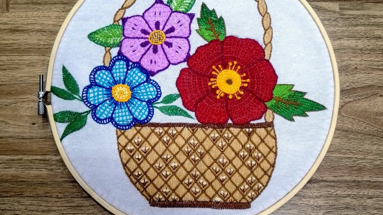 Puntada fantasía para bordar canastas!!! 💐te encantará!