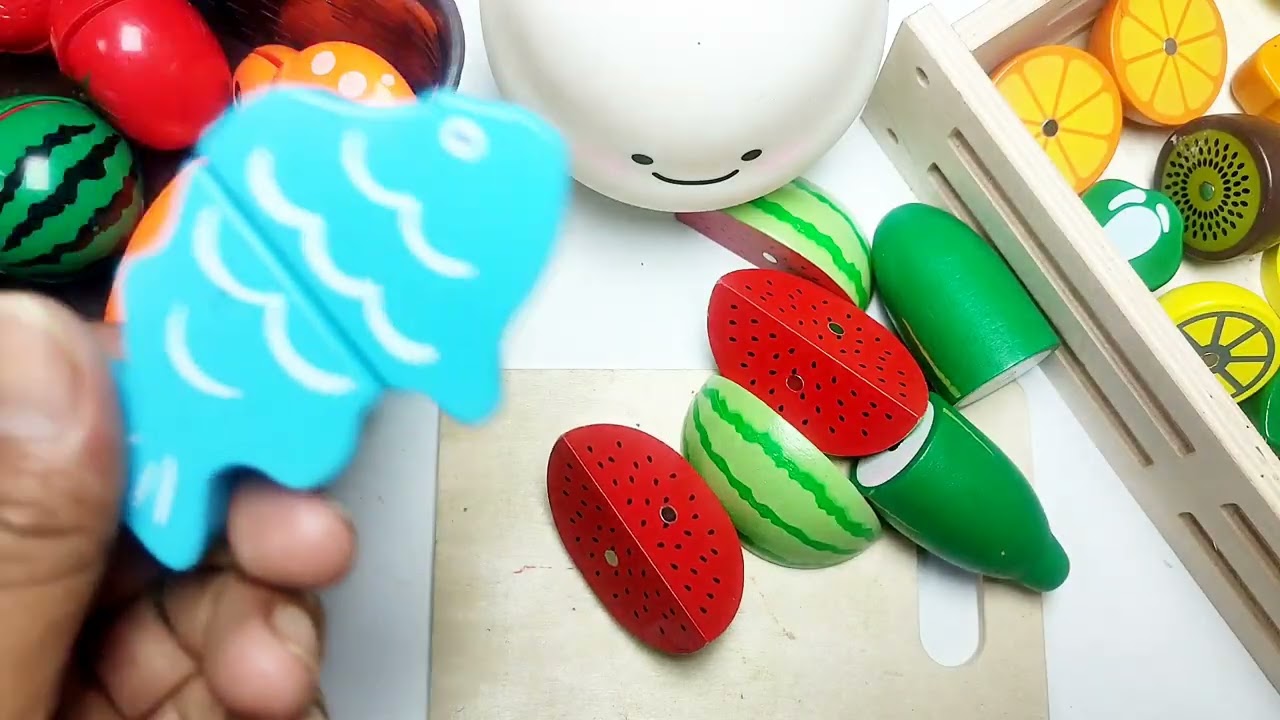 Oddly Satisfying Video Cutting Fruits and Vegetables ASMR, Wooden Plastic Squishy