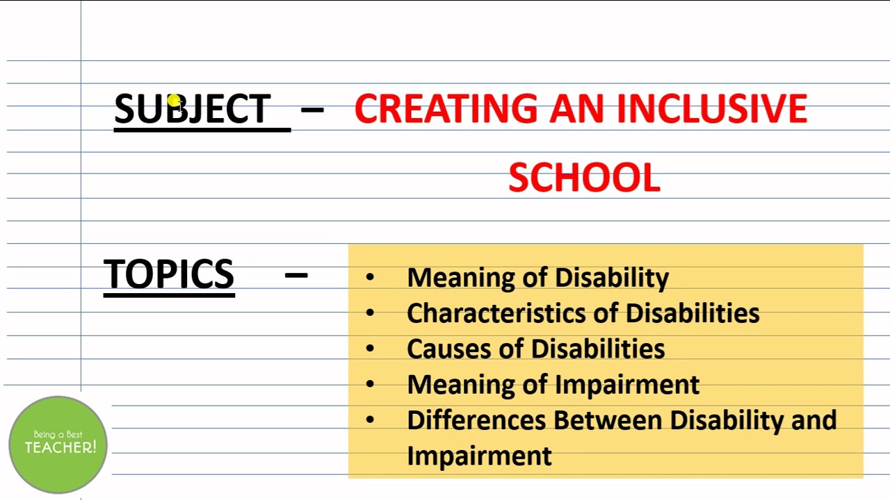 Disability- Meaning, Characteristics & Causes | Difference Between Disability & Impairment - Meaning