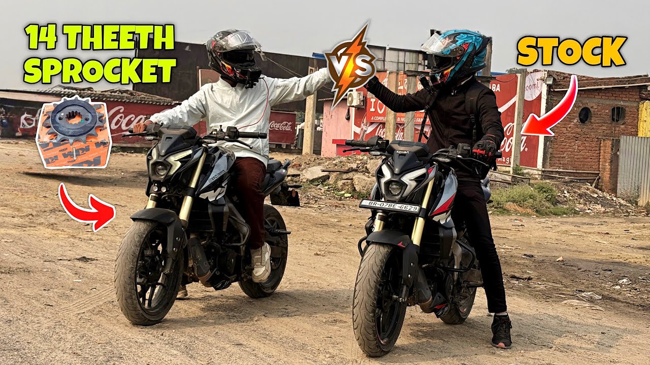 Pulsar Ns 400 14 Teeth Sprocket Vs Pulsar Ns 400 Stock Drag Race 😱