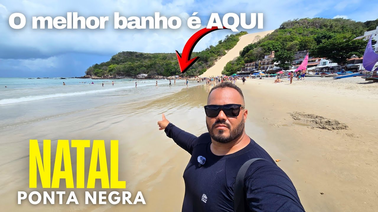  PONTA NEGRA - NATAL - MOSTRANDO RESTAURANTES PRÓXIMO AO MORRO DO CARECA E ONDE TOMAR BANHO DE MAR