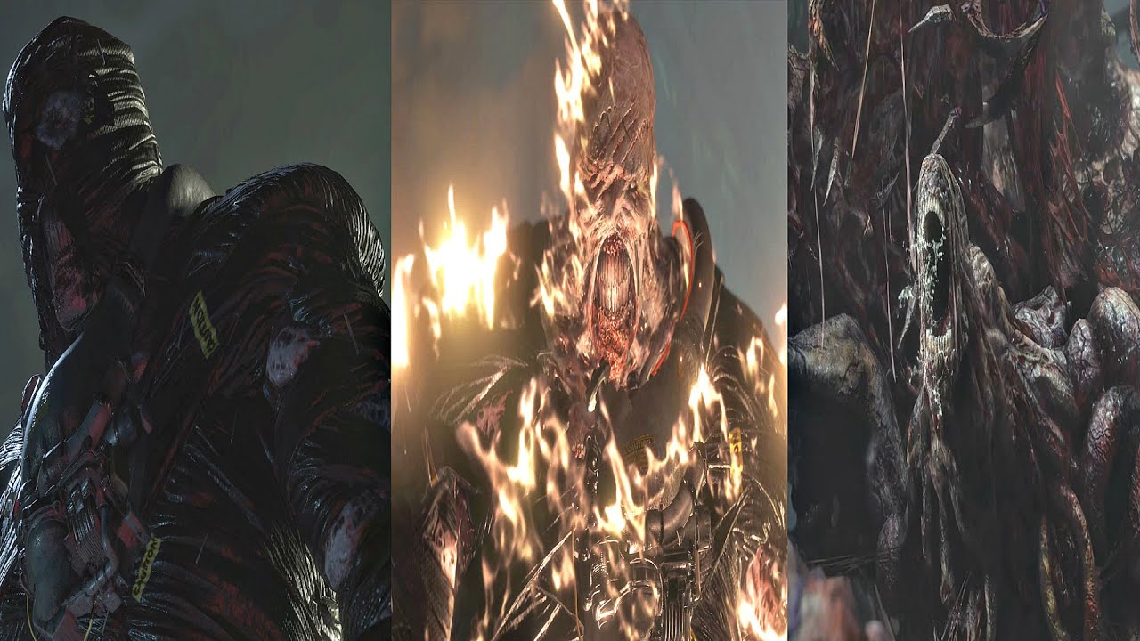 Resident Evil 3 Remake - All Boss Fights (All Nemesis Battles) RE3 Remake 2020