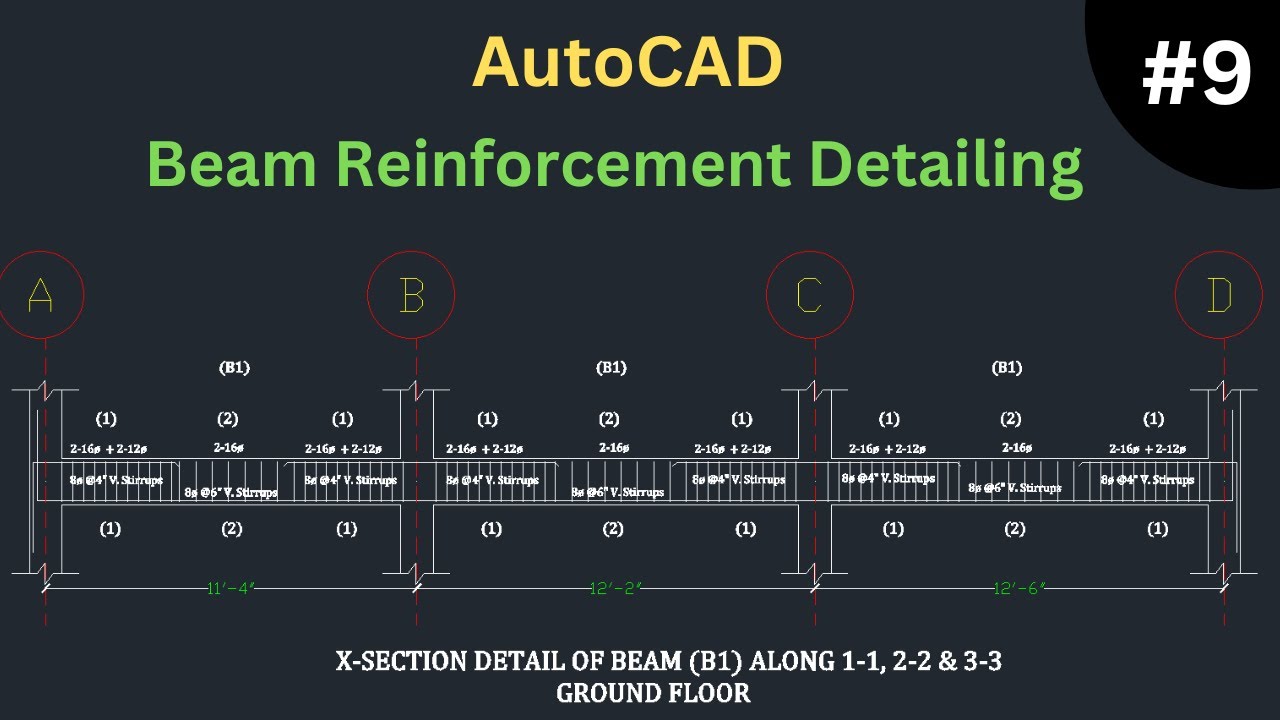 Reinforcement Detailing Of Beam || Beam Detailing In AutoCAD || Tech Yatra