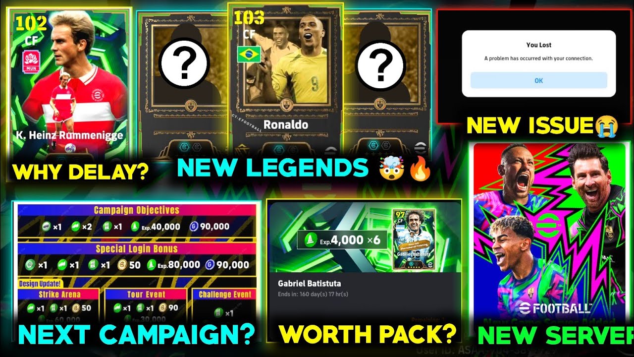 New legends loading 💥 | Rummenigge card delay? | Next campaign? | Batistuita pack review | Efootball